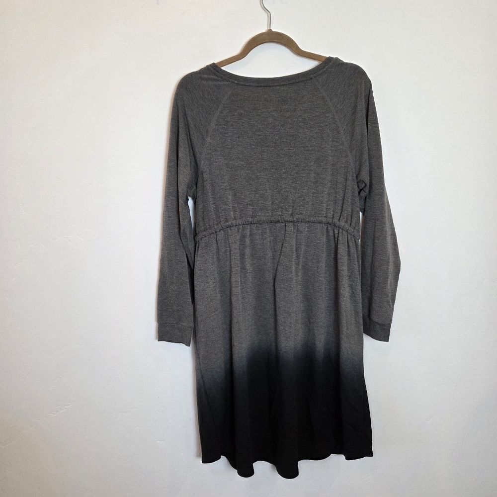 Torrid Ombre Skater Dress Size 1 XL Black Gray Long Sleeve Modest Comfy Lounge - Picture 5 of 8